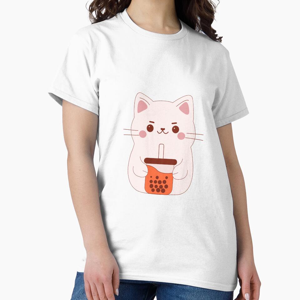Cute Cat and Bubble Tea by littleflabby