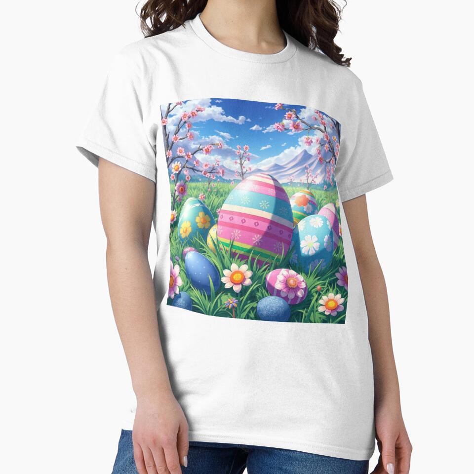 Easter eggs colored with flowers in the meadow spring,Happy Easter,Easter Day,easter illustration by Expressions-Sel