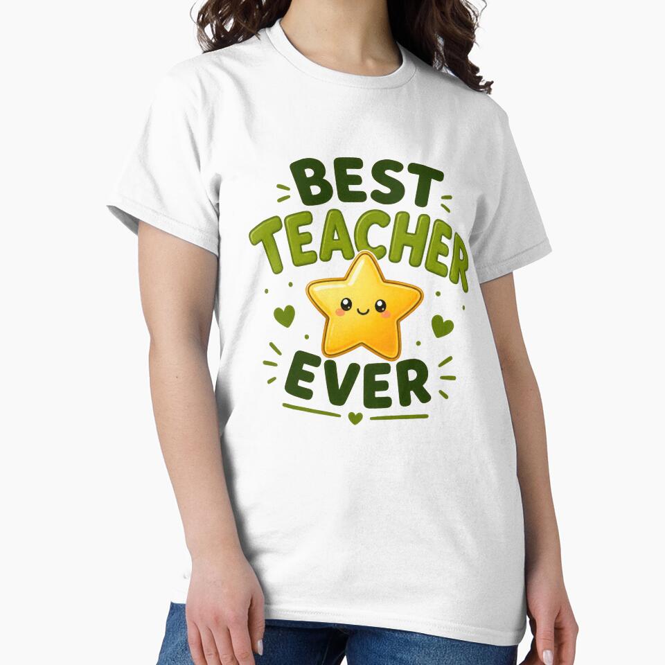Best Teacher Ever Cute Star Teacher Appreciation Gift by INVITOARTE