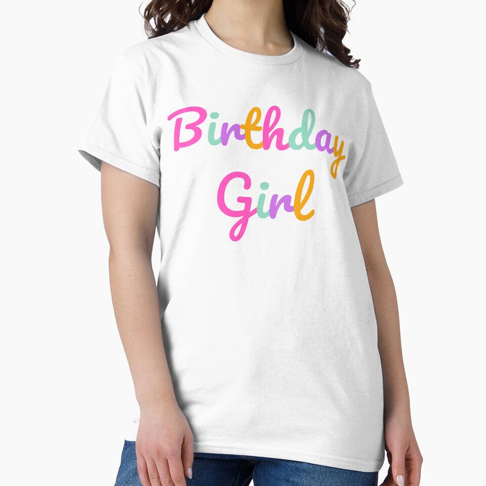 Birthday Girl Cursive Multi Pink by Sunshine-Dreams