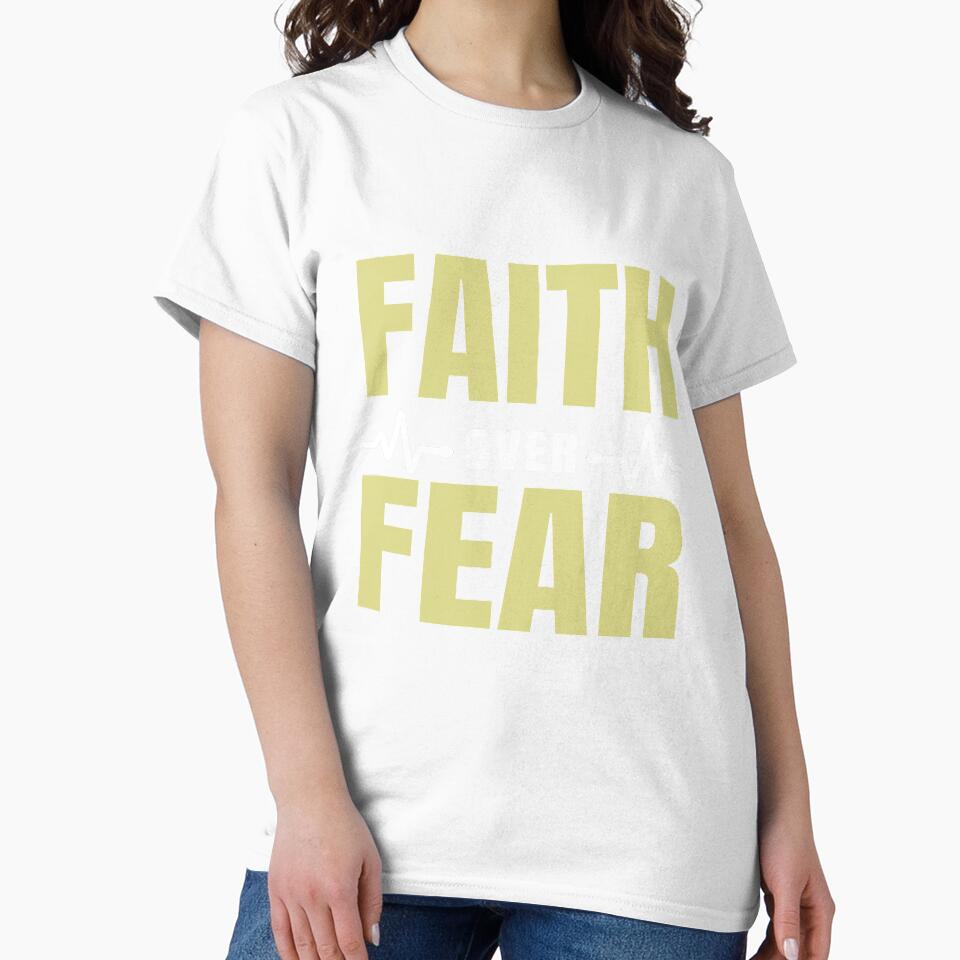 Faith Over Fear - Motivational Slogan Word by Delandor