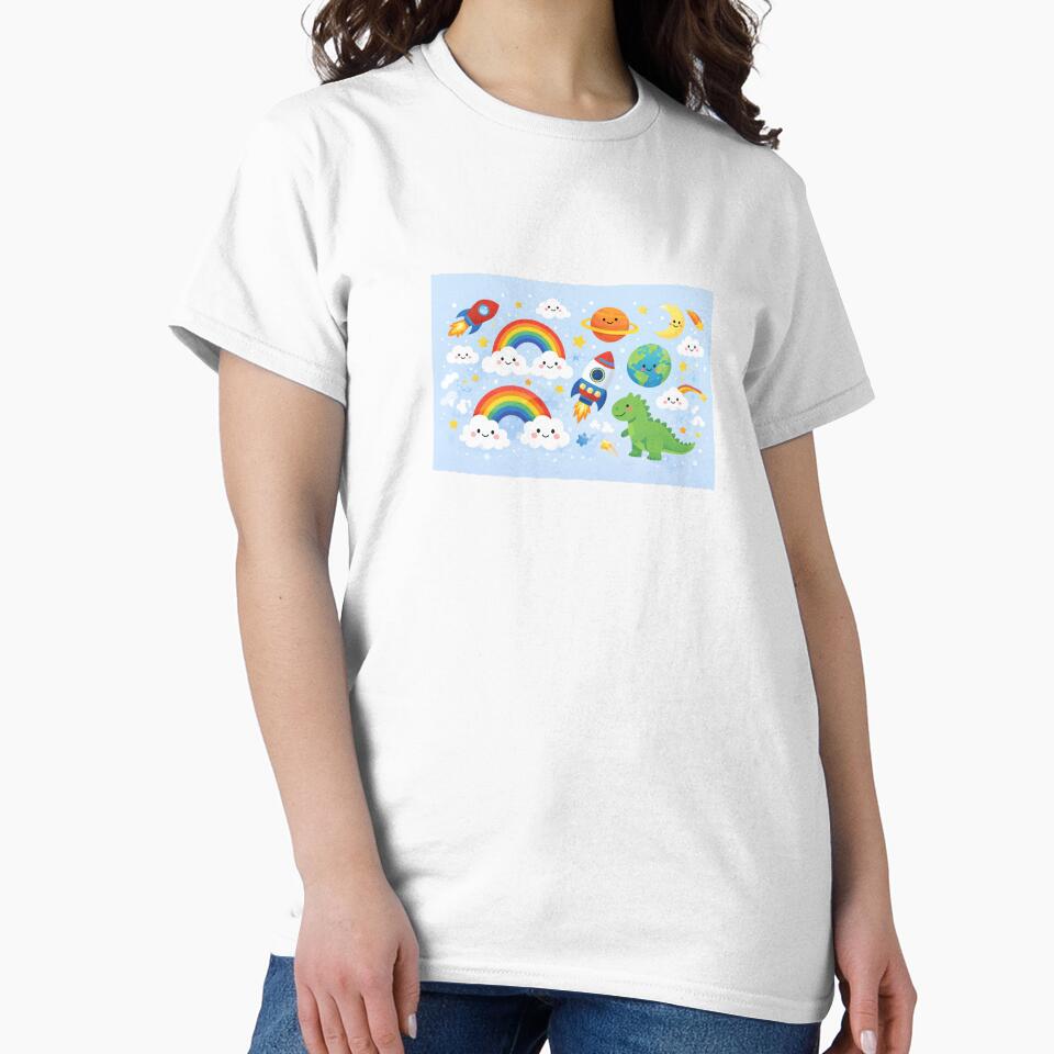 kids, fun, rocket, dinosaur, clouds, rainbows by Andemk1