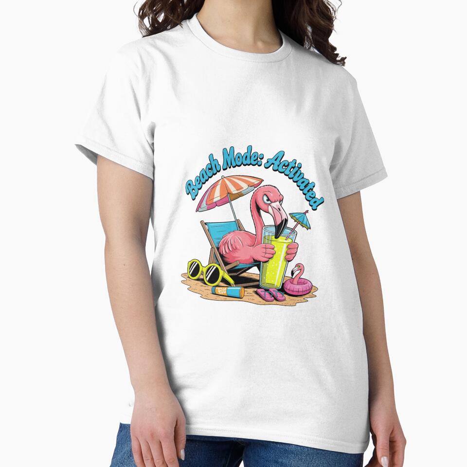 Beach Mode Activated Flamingo Summer Vacation | Funny Tropical Beach by PIXENTRA