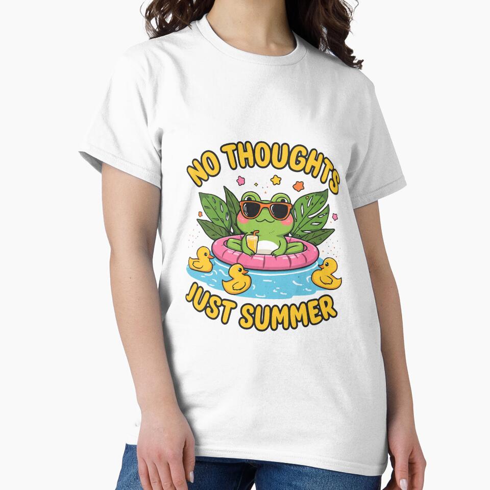 No Thoughts Just Summer Frog  Funny Summer | Cute Pool Float Vacation by PIXENTRA