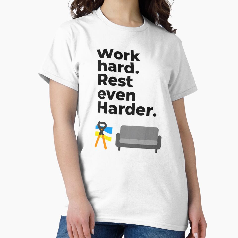 Work Hard Rest Even Harder Minimal Quote Design by Topoartispp