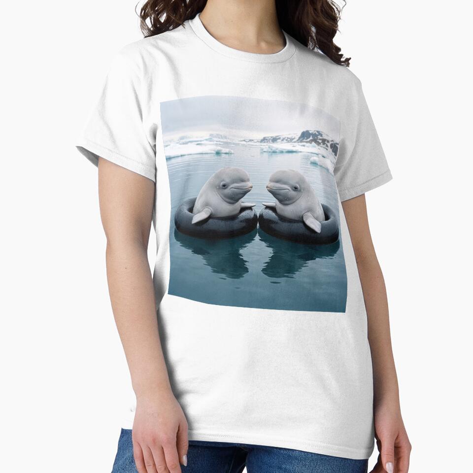 Baby Beluga Whales in the Deep Blue Sea by Tridentulus