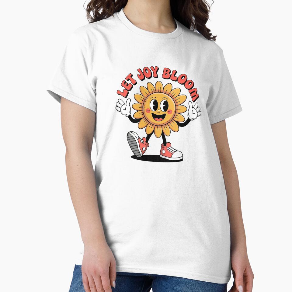 Let Joy Bloom – Retro Happy Flower Art by Estalon