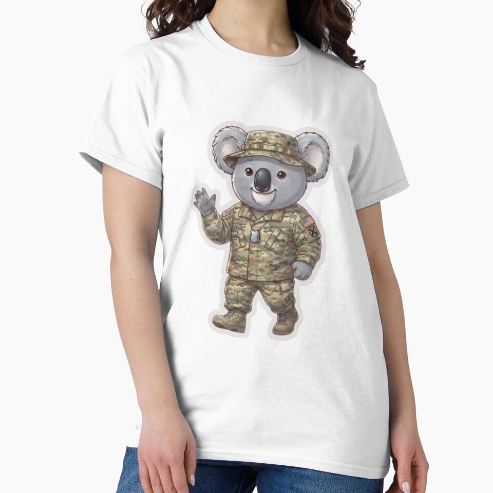Military Koala Sticker Cute Solldier Koala Clipart Digital Download by KAWAII STUDIO NB