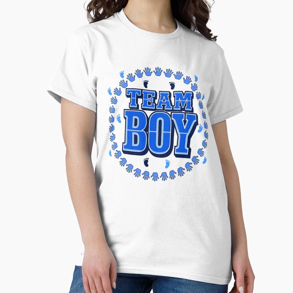 Team Boy Gender Reveal Baby Shower Party by freshwear design