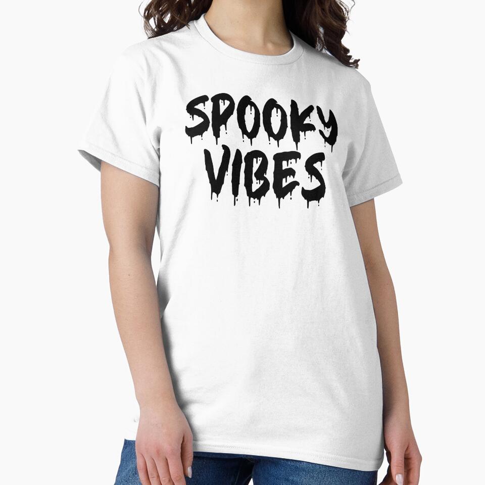 BLACK ON WHITE SPOOKY VIBES BLOOD DRIP by RomeArtCo