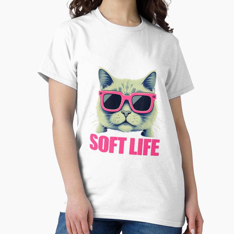 Cool Gray Cat with Neon Pink Sunglasses – Trendy Feline Art on Black Background by Colorful-Garden