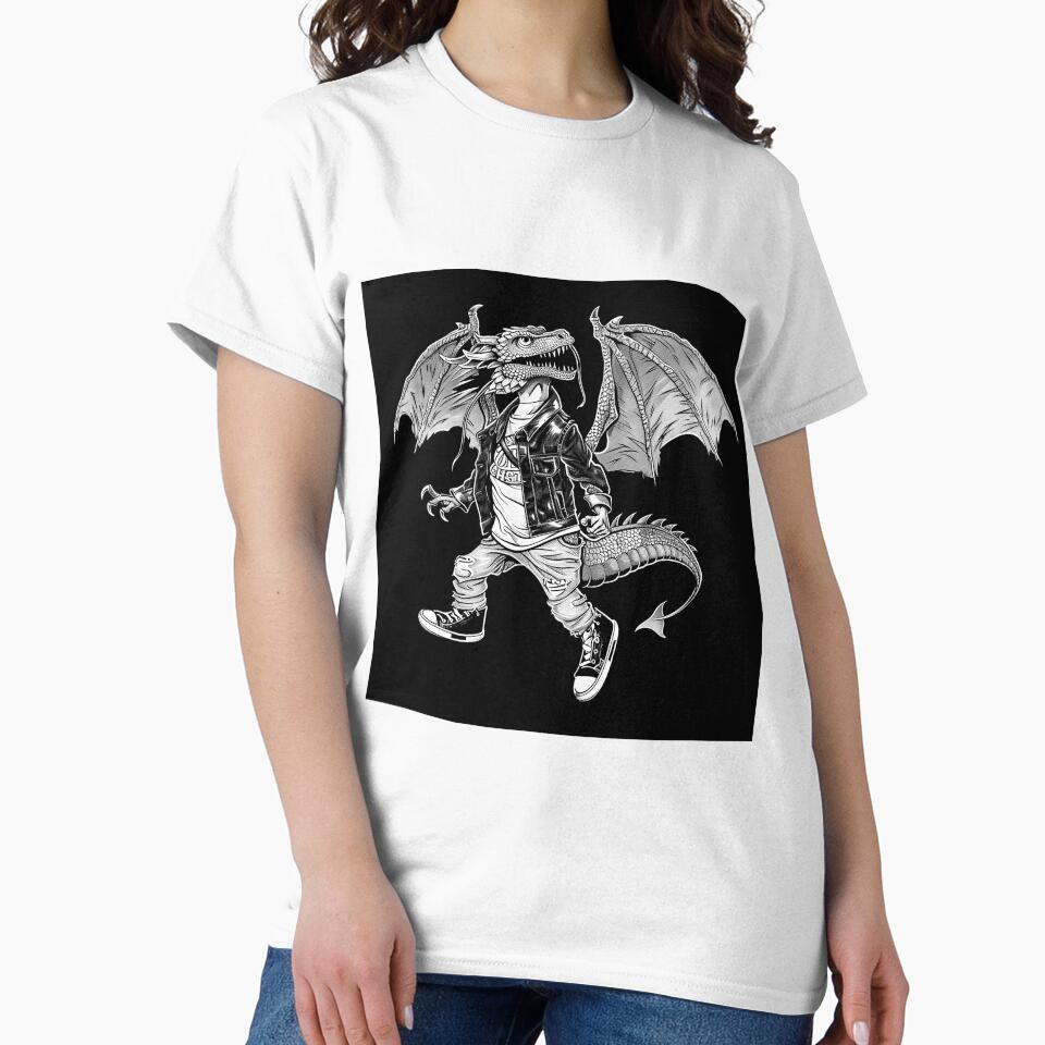 Streetwear Dragon Skater Fantasy Art by inkoutninja