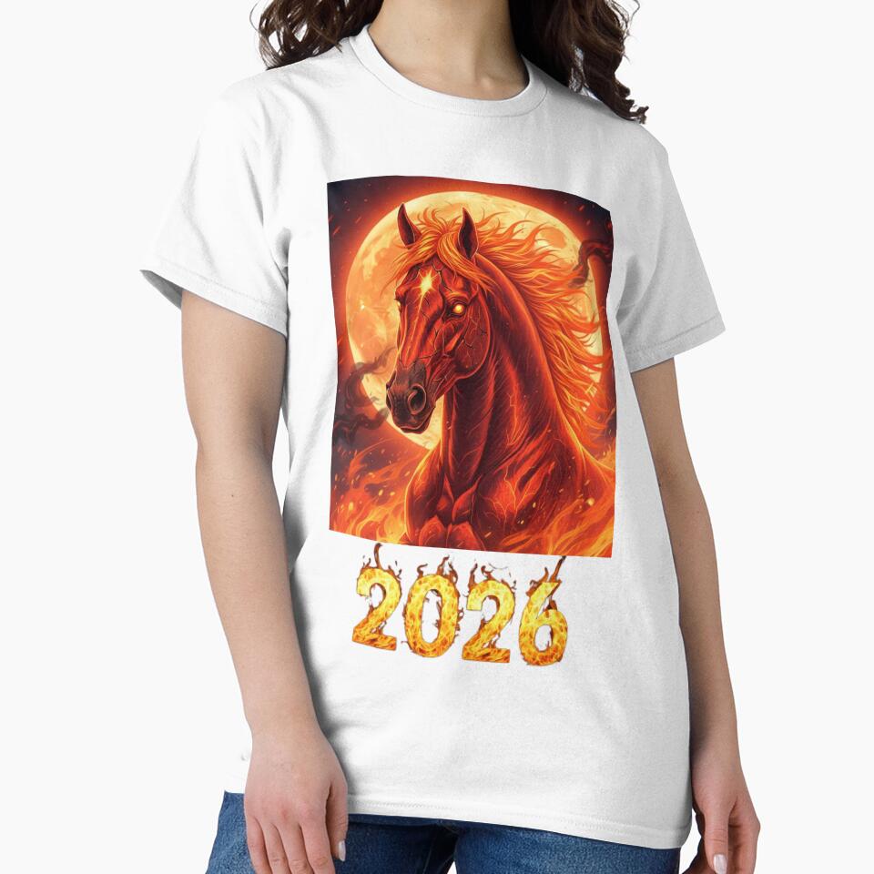 2026 Fire Horse Moon – Burning Stallion Fantasy Chinese Zodiac Artwork by Baby Adee Collective