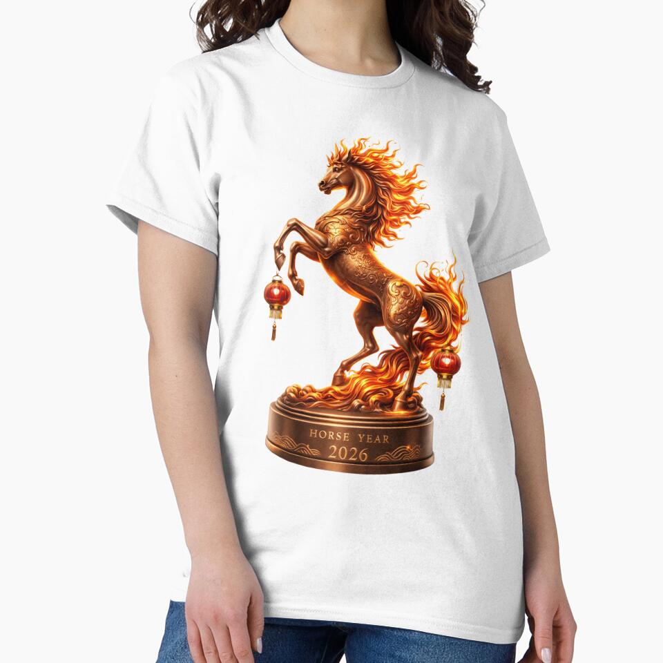 Golden Bronze Fire Horse Statue 2026 – Feng Shui Wealth & Success Year of the Horse Art by JaaCreativeShop