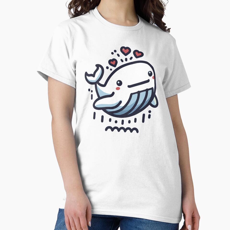 Lovely Leaping Whale - Whimsical Ocean Love Lineart by H Jonas