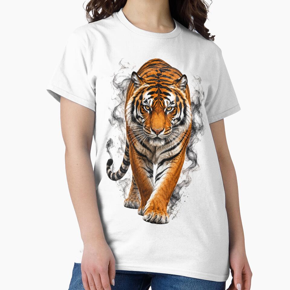 Majestic Smoke Tiger – Fierce Wild Predator Art by Evening Twilight