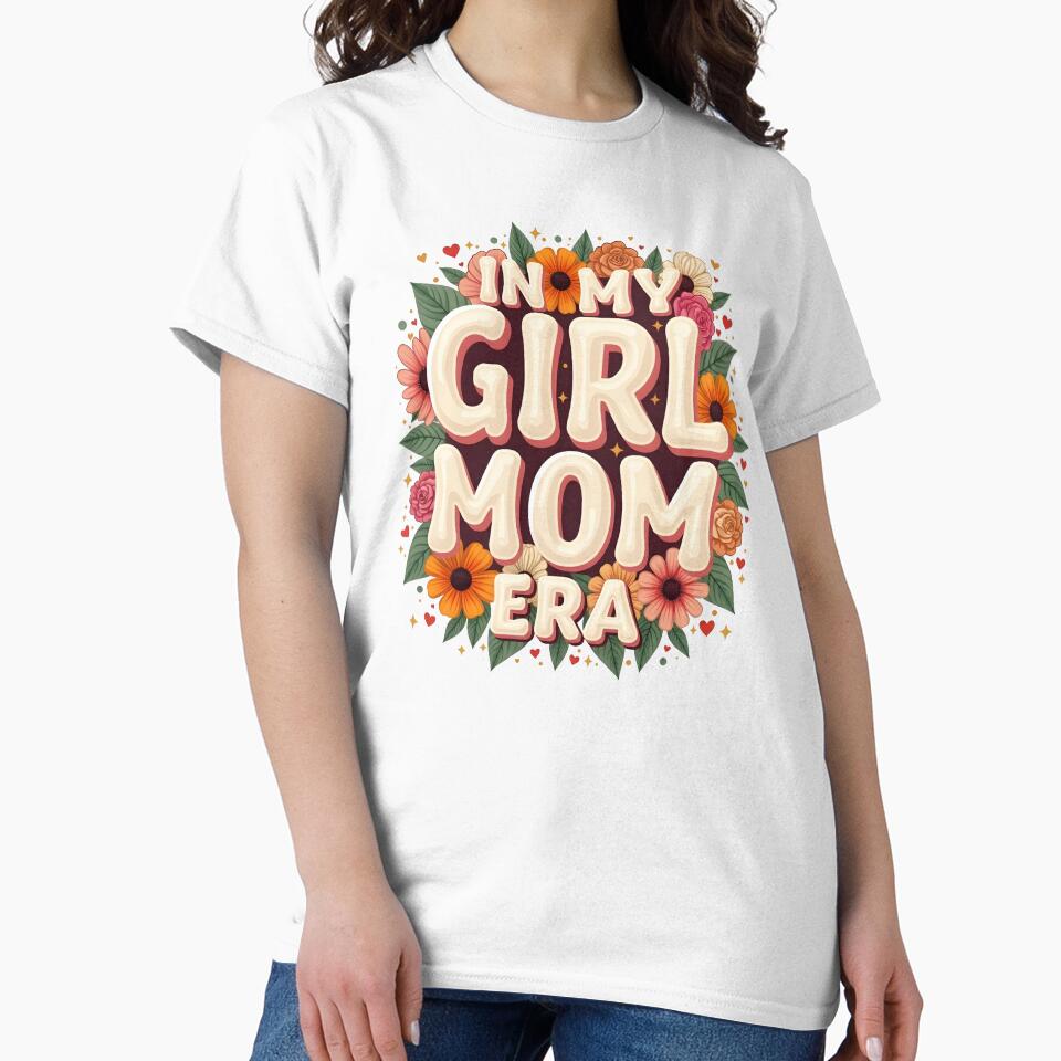Retro Girl Mom Shirt – Groovy Mother’s Day Floral Design by relso