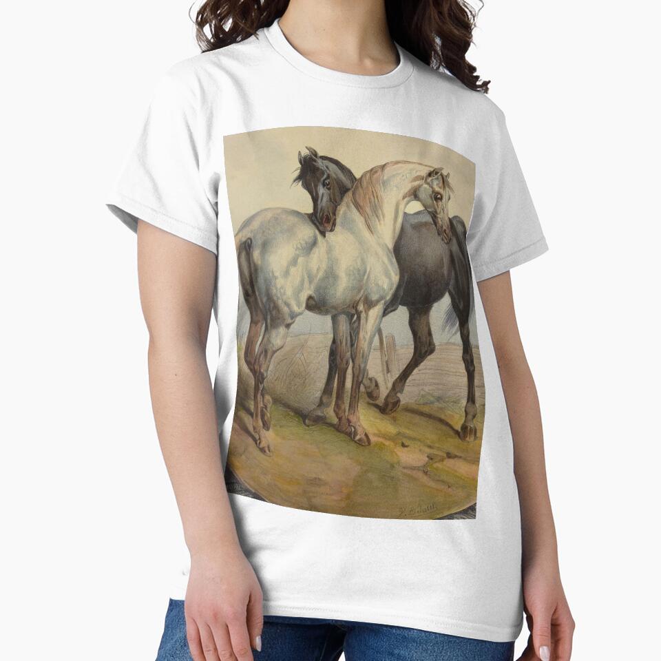 Beautiful Horses Lithography (1838) by Vintage-TM