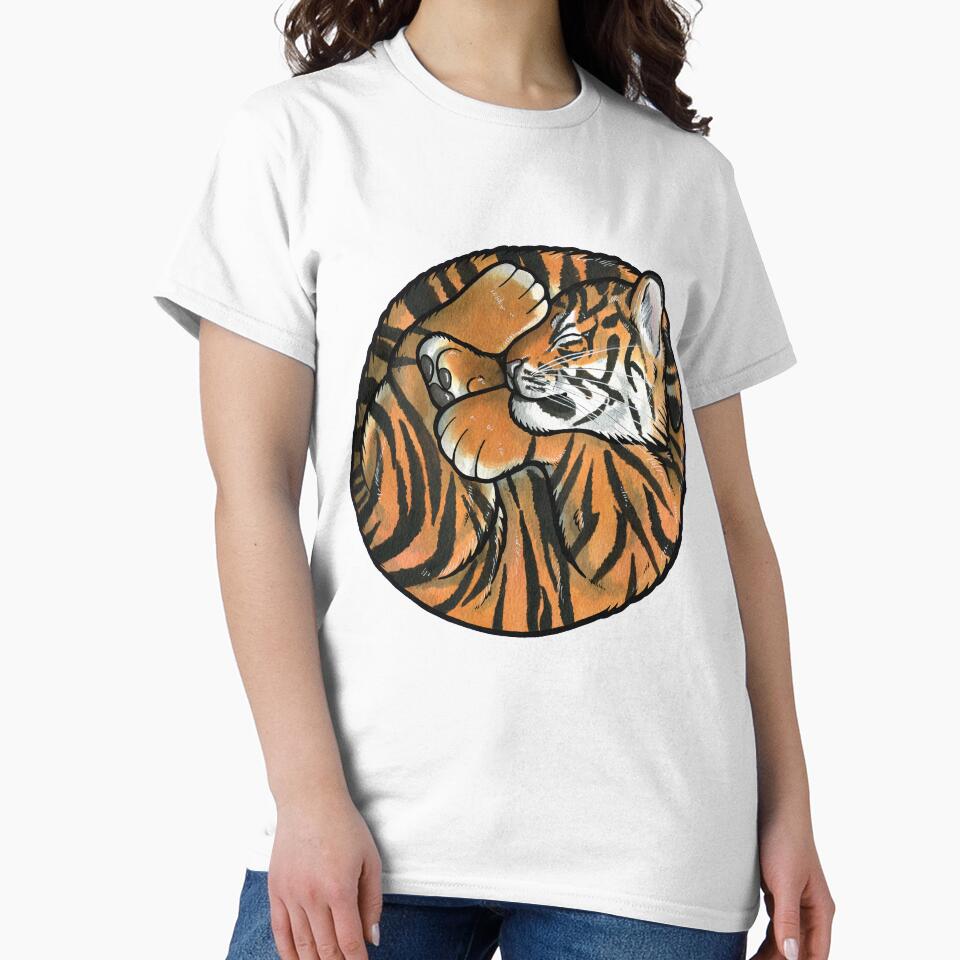 Sleeping tiger cub by animalartbyjess