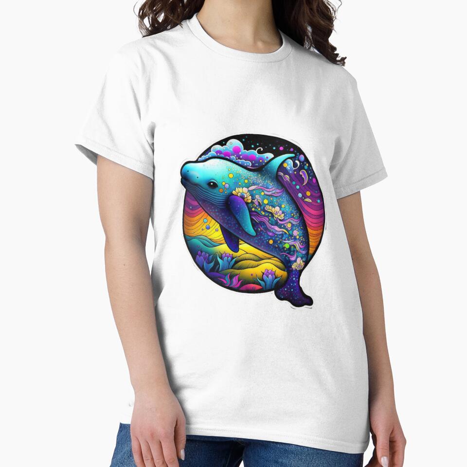 Cute 90s Rainbow Whale by RoboRembrandt