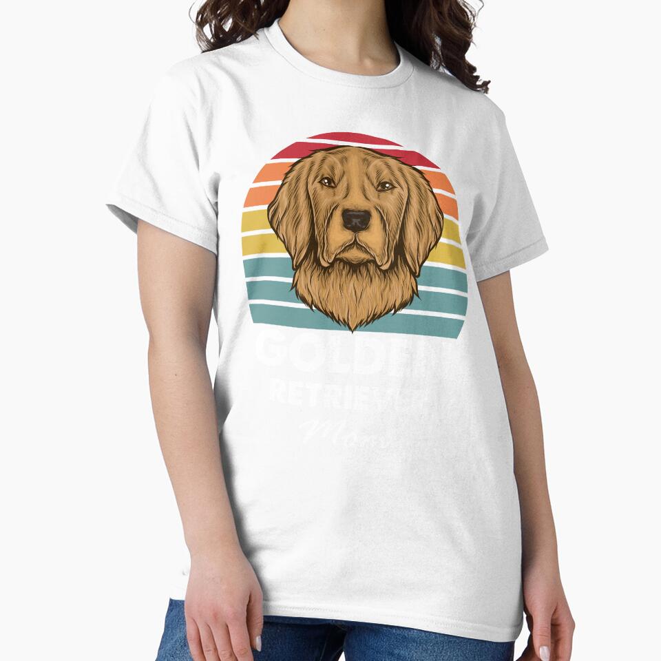 Vintage golden retriever Dog Lover Mom Gift Graphic by VivaGul