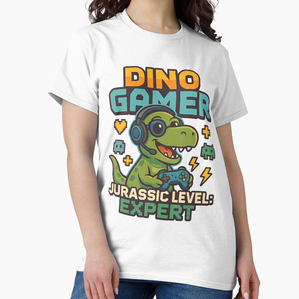 Dino Gamer Jurassic Level Expert Prehistoric Pixel Player by k3rstman1