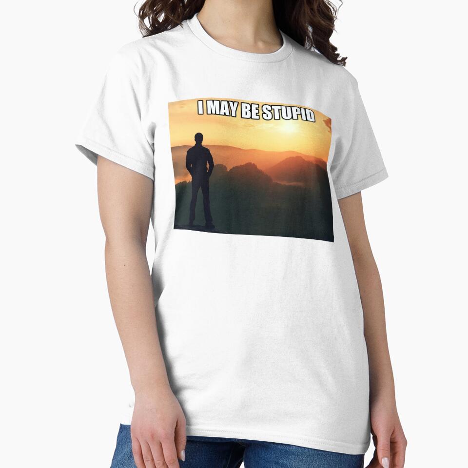 I May Be Stupid Meme Sunset Man by fomodesigns