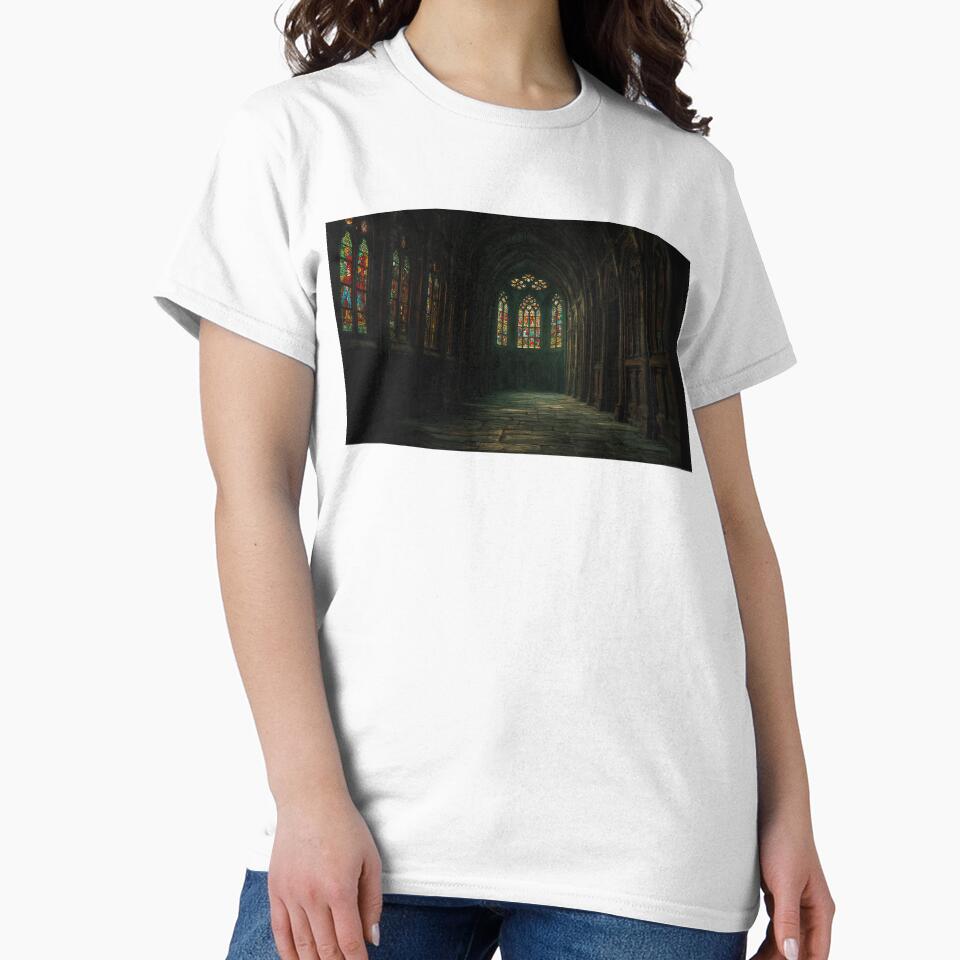 Gothic Cathedral Hallway Dark Academia Art by StudioForge