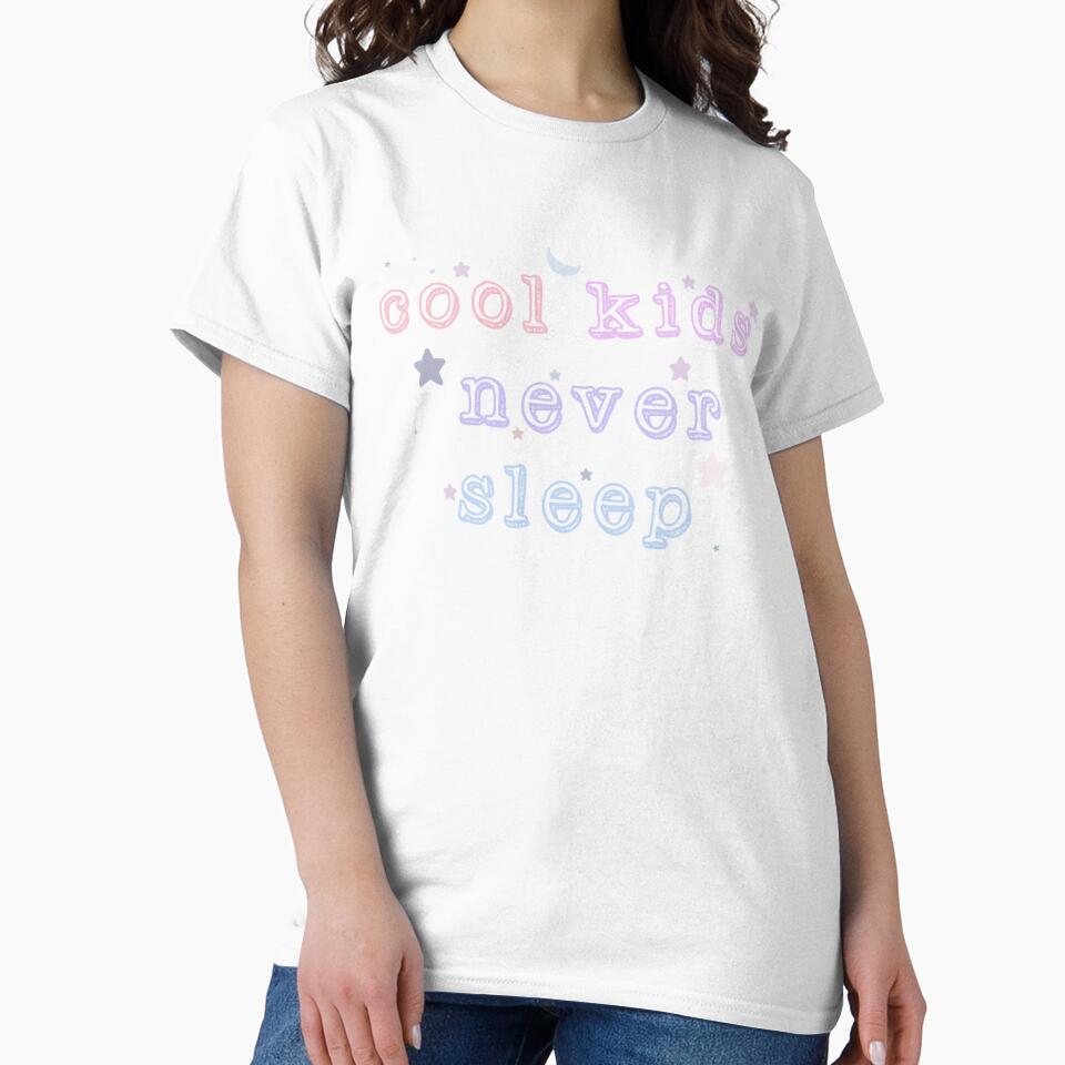 Cool kids never sleep quote soft pastel aesthetic by Loveartse
