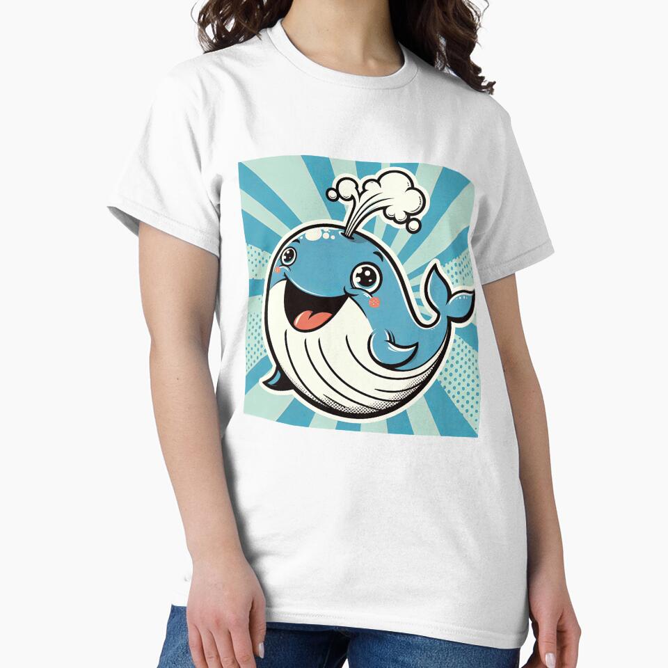 Cheerful Whale Pop Art Style by artofuniverse