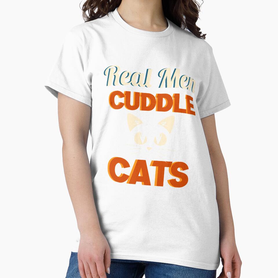 Real men cuddle cats, Vintage cuddle cats Gift by Amirebdesign