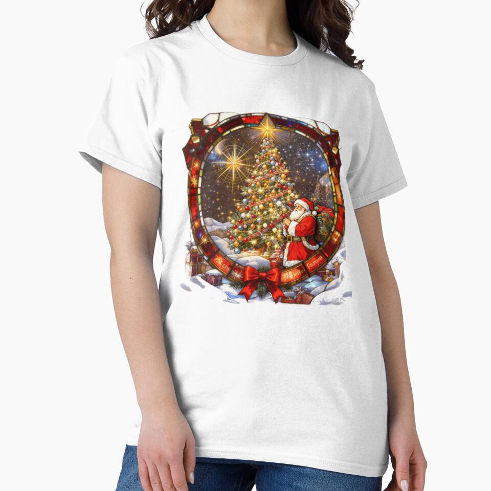 Vintage Santa Claus And Christmas Tree Traditional Christmas by GaffaDesigns