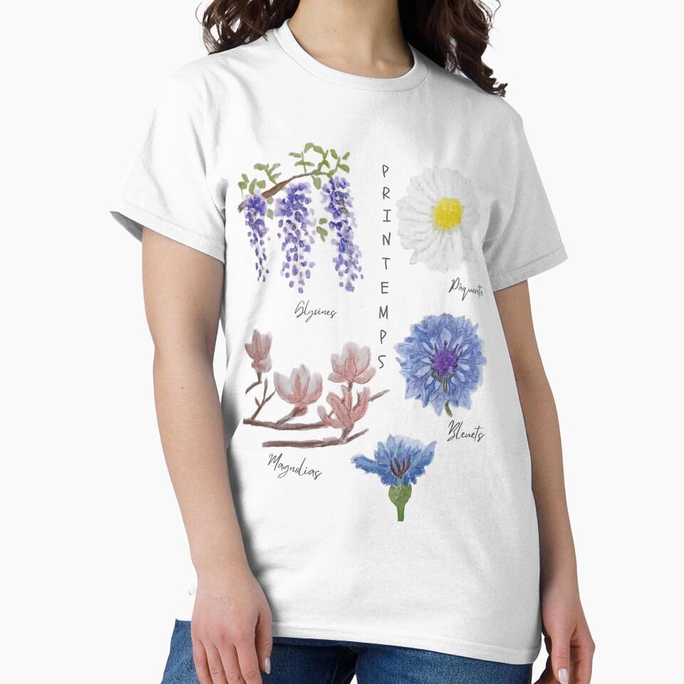 Daisy, wisteria, magnolias and blueberries by Les illustrations d'Adėle L.