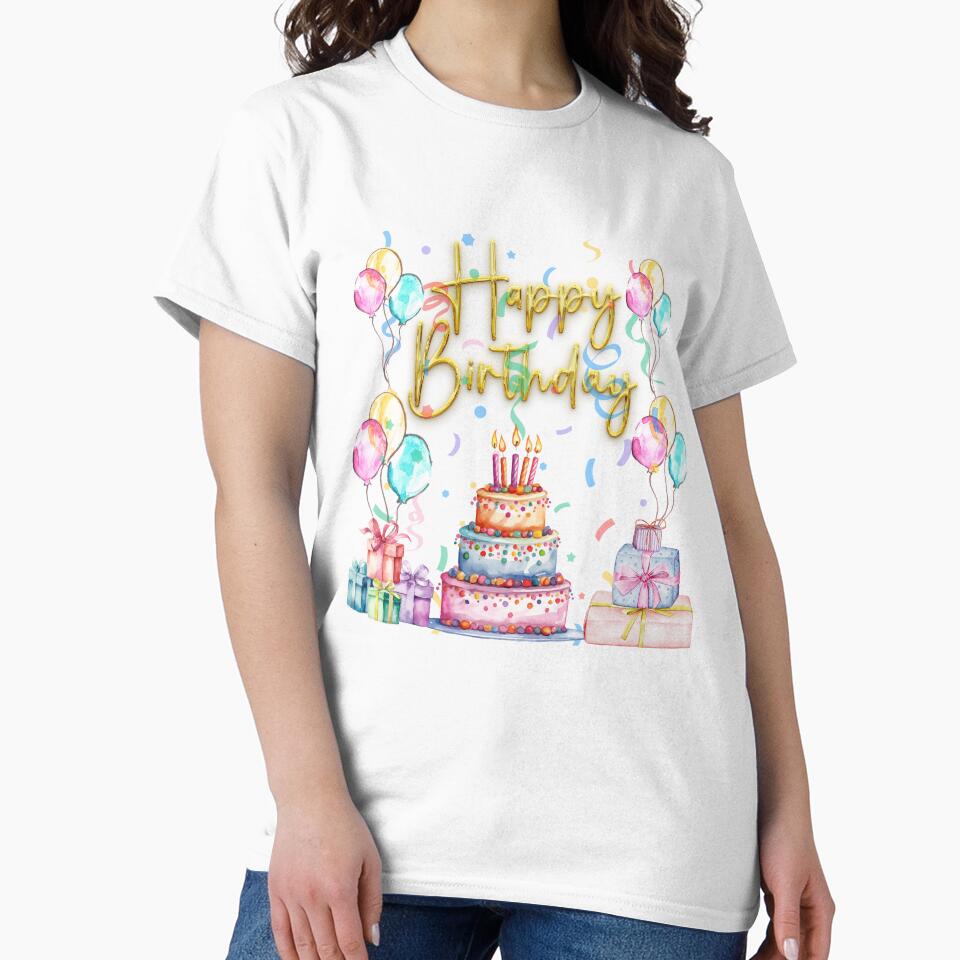 Happy Birthday Celebration – Cake, Balloons & Gifts Design by Mona-kewana