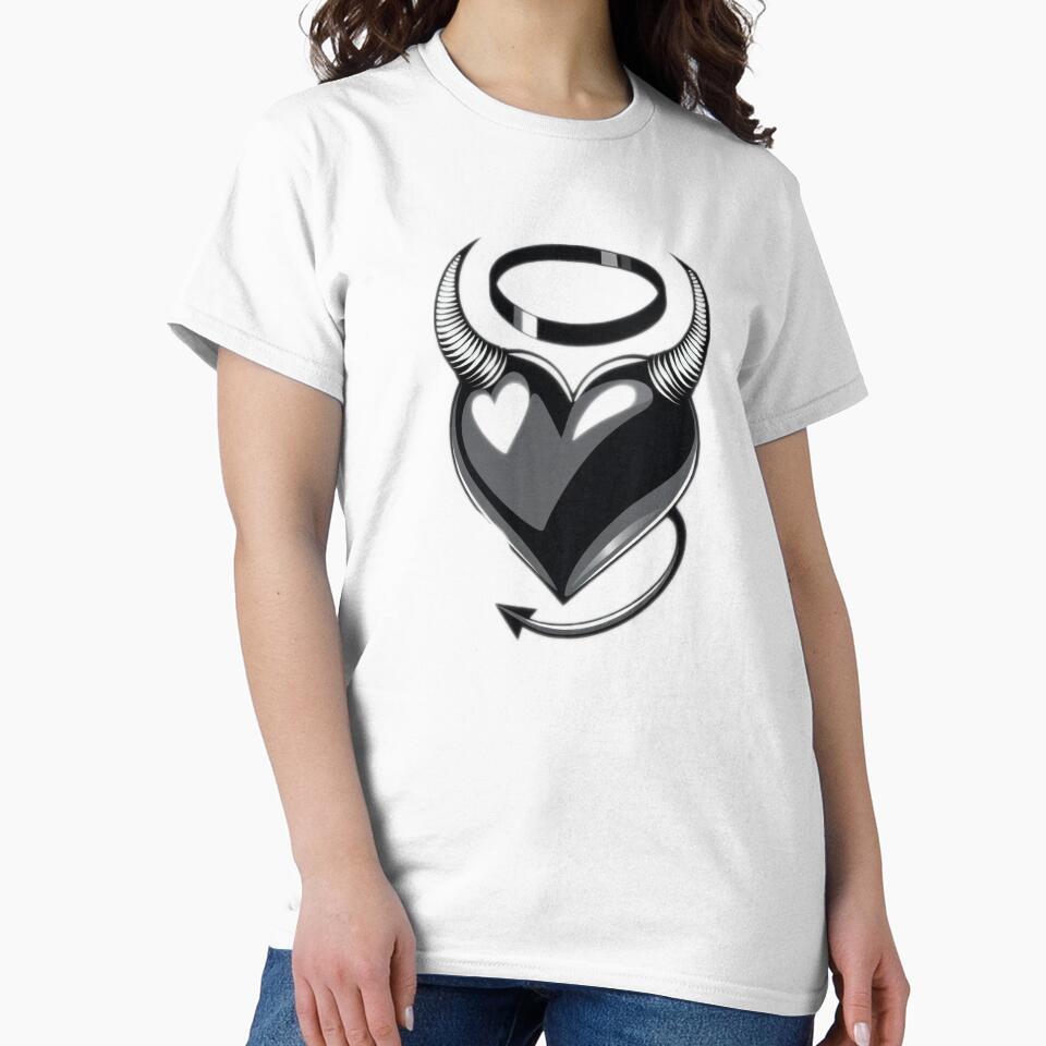 Valentines Day black heart with horns and halo,Valentine heart,valentine art,valentine design by Expressions-Sel