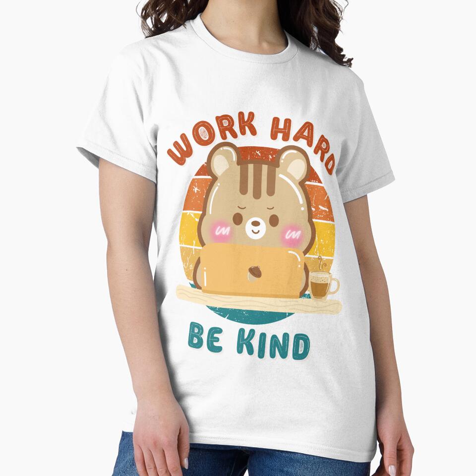 Vintage Cute Kawaii Chipmunk Work Hard and Be Kind Coffee by cutecozynook