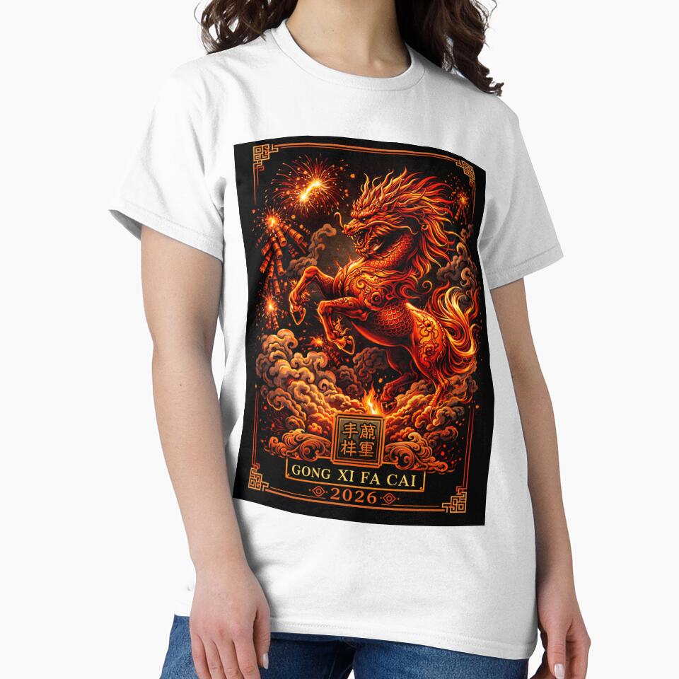 Fiery Gong Xi Fa Cai 2026 – Year of the Fire Horse Chinese New Year Art Poster by JaaCreativeShop