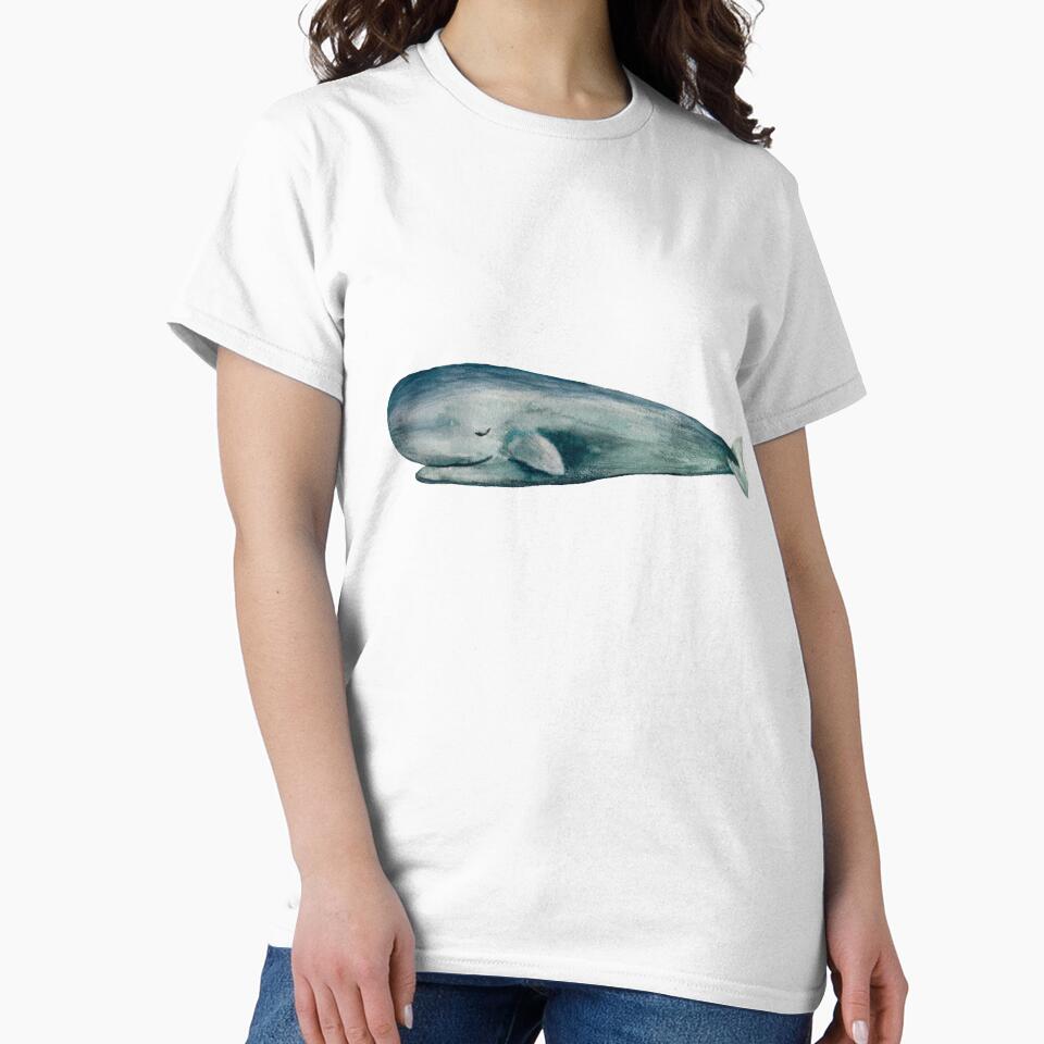 Whale blue sea ocean fish watercolor illustration black by Yana Mustafina | Boho Soulful Designs