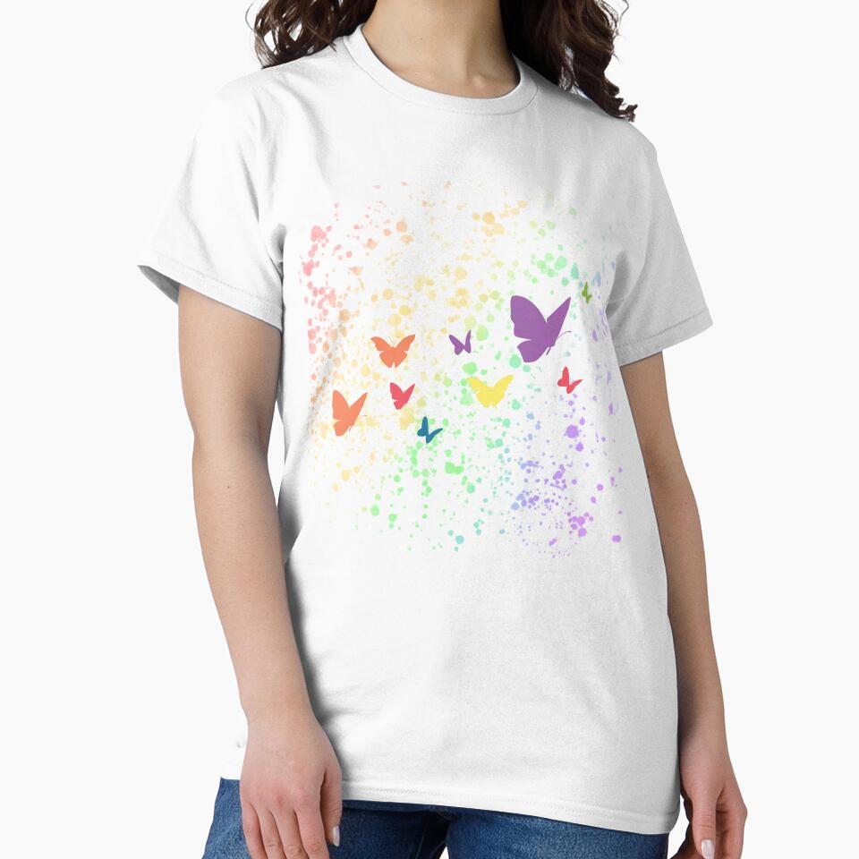 Rainbow Butterfly Explosion – Colorful Pride Art by MetaMuralStudio