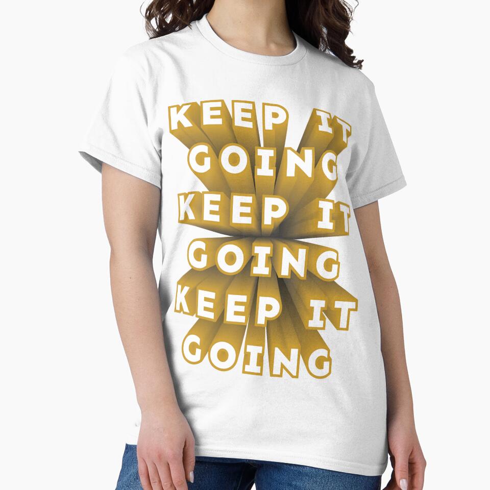 Keep It Going repeated 3D text gold white by hockeng