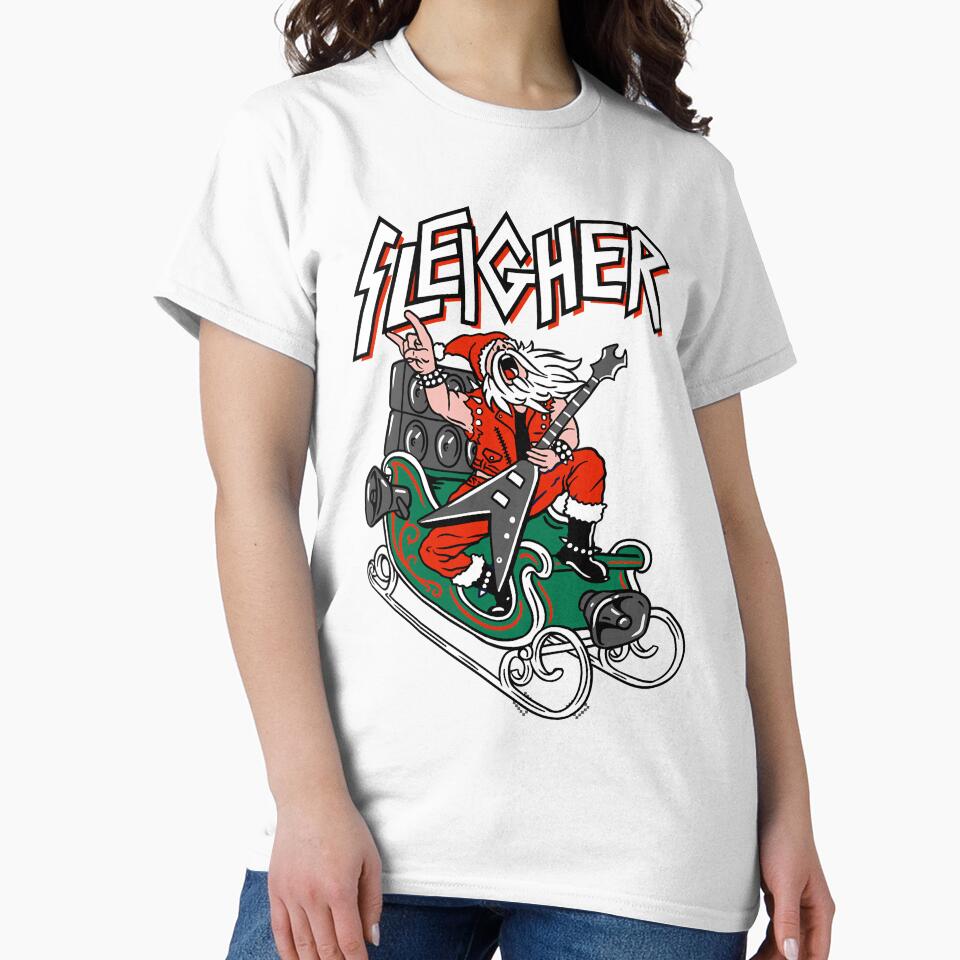 Ugly Christmas Sweater Sleigher - Heavy Metal Santa by JeniHendrick