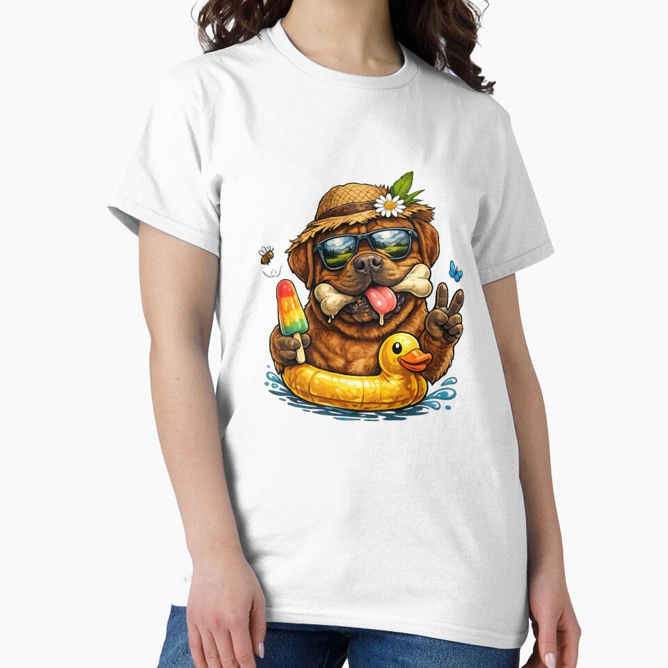 French Mastiff Dog Pool Party by ttuniques