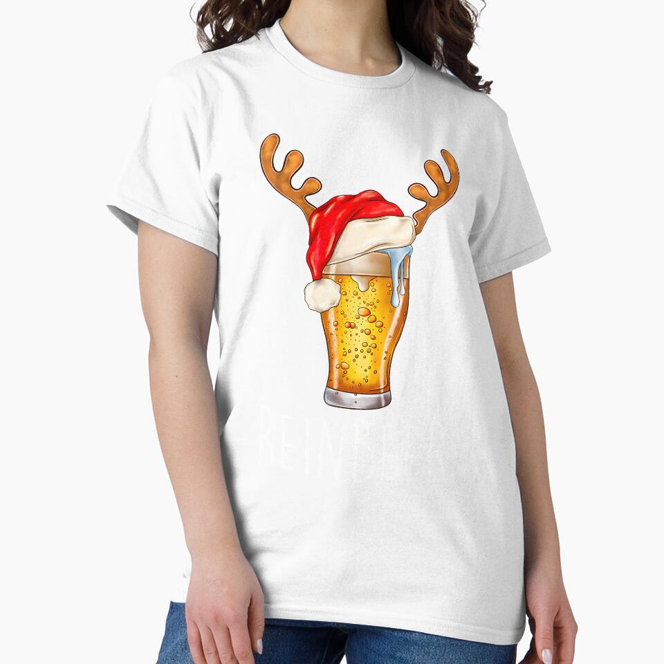 Winedeer Reinbeer Santa Hat Reindeer Couple Xmas Matching by DanielleTonia