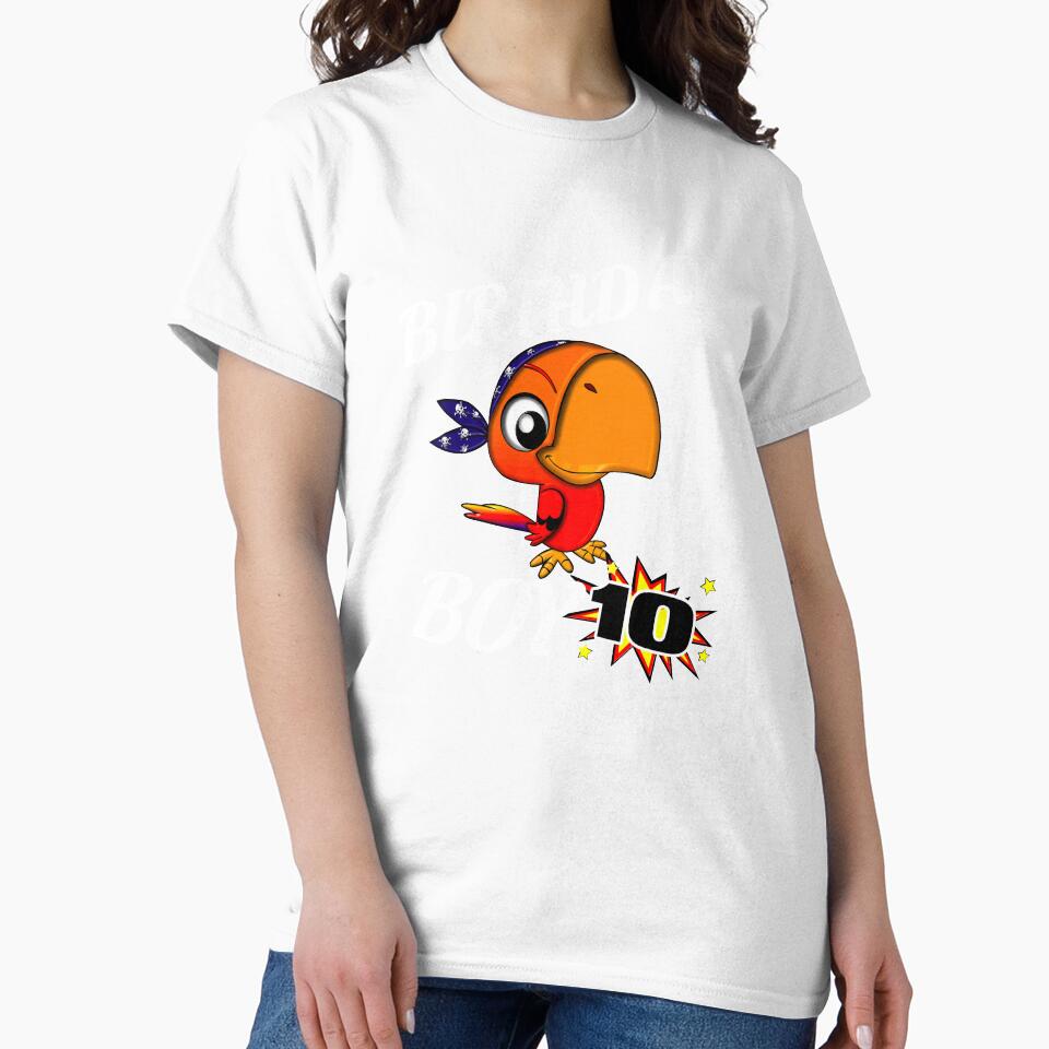 10 Years Old Birthday Design Pirate Bird GifDesign by drwigglebutts