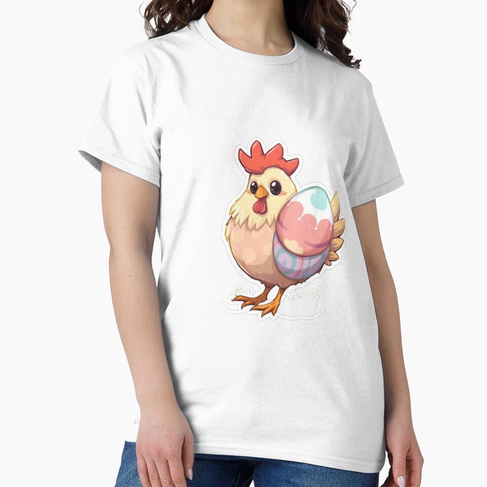 Cute easter Chicken with egg sticker ,cute easter,Happy Easter,Easter Day,easter illustration by Expressions-Sel