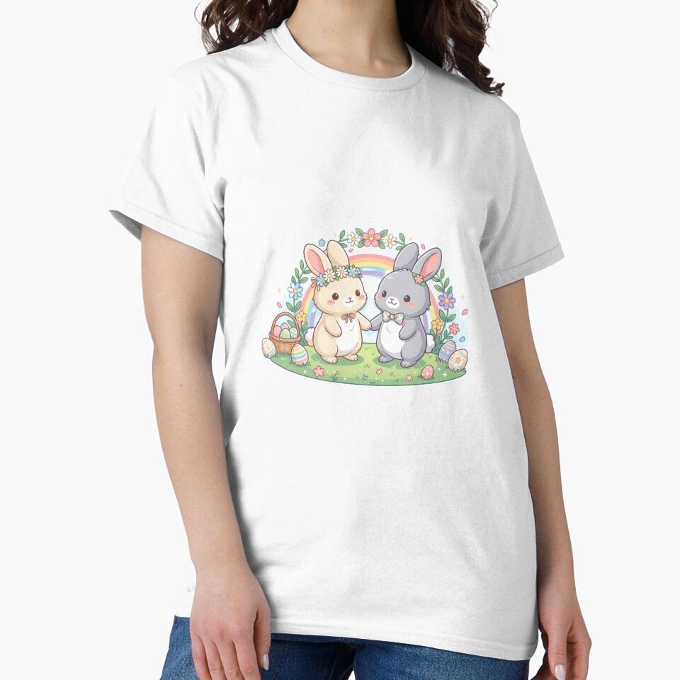 Cute Easter Bunny Couple Matching Love Spring Gift Design by pixelandpalette