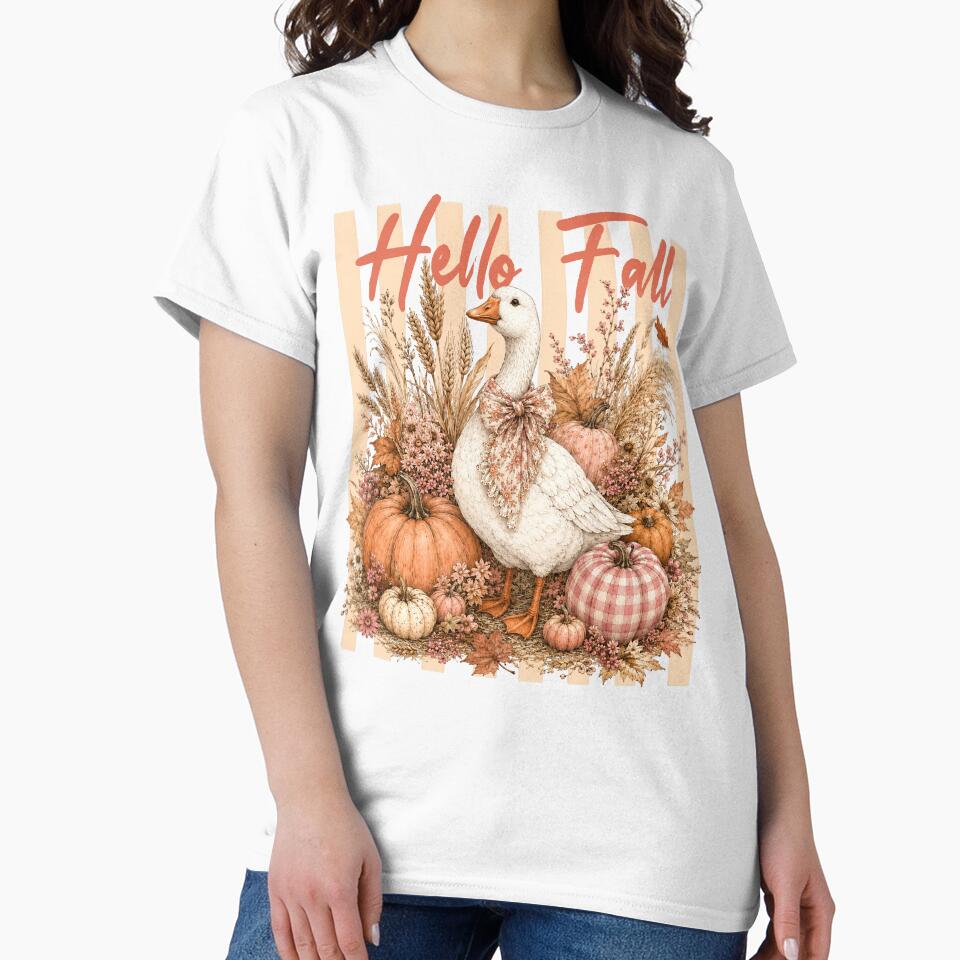 Hello Fall Goose with Pumpkins by NightSpell