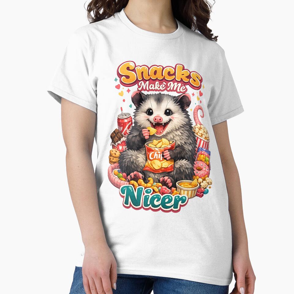 Snacks Make Me Nicer - Funny Possum Opossum Meme by FANTASYoDarknes