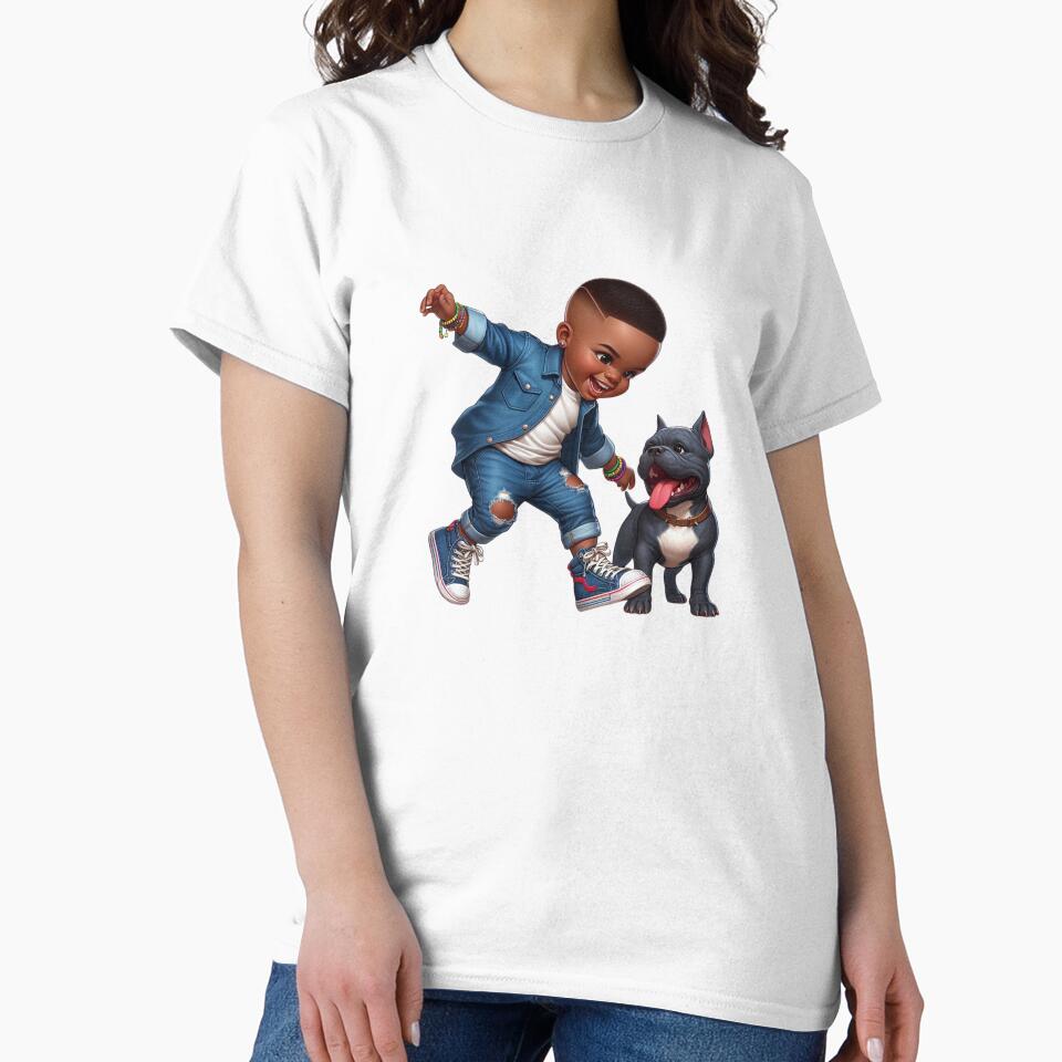 Cool Cartoon Kid with Dog | Fashionable Outfit Art by Lulunza