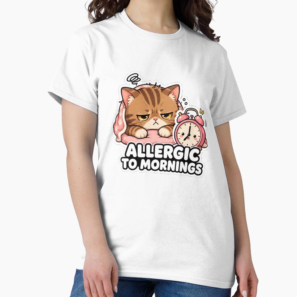 Allergic To Mornings Funny Grumpy Cat Meme Sticker by MoodyMeows